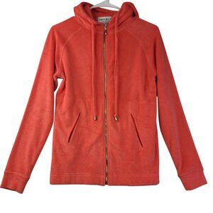 Benard Sport Coral Hoodie Small Terry Full Zip Pockets Long Sleeve Vintage